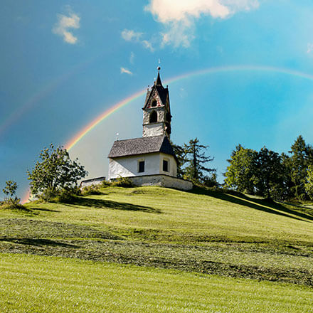 Terrasse mit Blick auf die Dolomiten